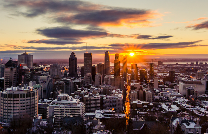 Sun is peaking out over Montreal