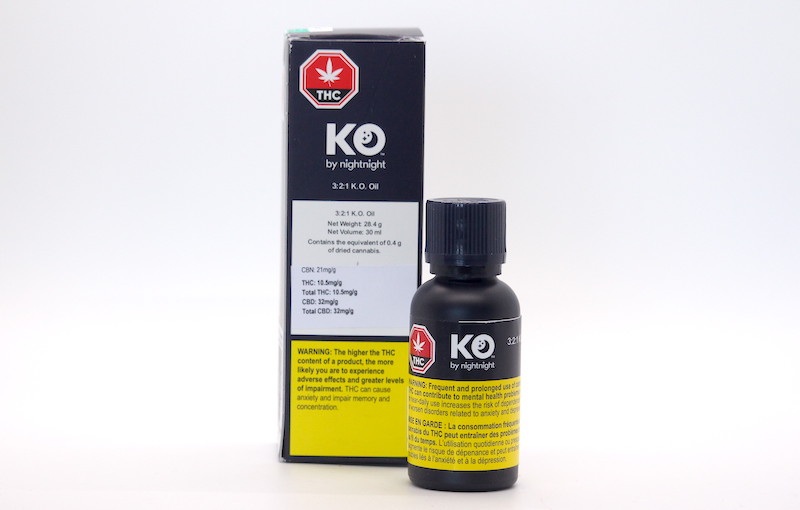 A bottle of K.O. Oil by nightnight is pictured.